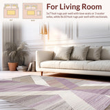 Ultra Soft Area Rug, Non Slip, Stain Resistant, Washable Area Rugs for Living Room, Bedroom, Fashionable Solid Hue Transitional Style(Purple)