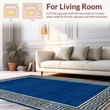 Ultra Soft Area Rug, Non Slip, Stain Resistant, Washable Area Rugs for Living Room, Bedroom, Luxurious Dark Blue Aesthetic(Blue)