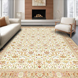 Ultra Soft Area Rug, Non Slip, Stain Resistant, Washable Area Rugs for Living Room, Bedroom, Montessori Play Area for Toddlers Beige Spotted Geometric(White)