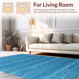 Ultra Soft Area Rug, Non Slip, Stain Resistant, Washable Area Rugs for Living Room, Bedroom, Vintage Soft Blue Living Room Non-Slip Rug(Blue)