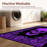 Ultra Soft Area Rug, Non Slip, Stain Resistant, Washable Area Rugs for Living Room, Bedroom, Mystical Skull Patterned Art(Purple)