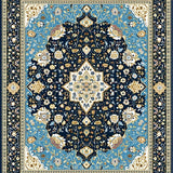 Ultra Soft Area Rug, Non Slip, Stain Resistant, Washable Area Rugs for Living Room, Bedroom, Striking Modern Lattice Patterns(Blue)