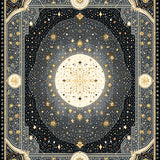 Ultra Soft Area Rug, Non Slip, Stain Resistant, Washable Area Rugs for Living Room, Bedroom, Charming Astral Folk Pattern(Gold)