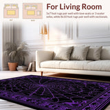 Ultra Soft Area Rug, Non Slip, Stain Resistant, Washable Area Rugs for Living Room, Bedroom, Artistic Halloween-Inspired Lattice Style(Purple)