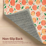 Ultra Soft Area Rug, Non Slip, Stain Resistant, Washable Area Rugs for Living Room, Bedroom, Vibrant Cheerful Peach Aesthetic(Orange)