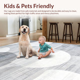 Ultra Soft Area Rug, Non Slip, Stain Resistant, Washable Area Rugs for Living Room, Bedroom, Contemporary Shaggy Textured Aesthetic(Gray)
