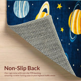 Ultra Soft Area Rug, Non Slip, Stain Resistant, Washable Area Rugs for Living Room, Bedroom, Whimsical Cosmic Planetary Landscape(Blue)