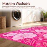 Ultra Soft Area Rug, Non Slip, Stain Resistant, Washable Area Rugs for Living Room, Bedroom, Stylish Plush Diamond Motif(Pink)