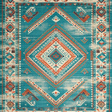 Eclectic Earthy Geometric Arrangement(Blue)
