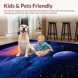 Ultra Soft Area Rug, Non Slip, Stain Resistant, Washable Area Rugs for Living Room, Bedroom, Radiant Galactic Exploration Pattern(Purple)