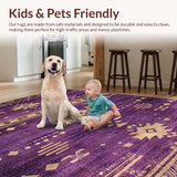 Ultra Soft Area Rug, Non Slip, Stain Resistant, Washable Area Rugs for Living Room, Bedroom, Elegant Earthy Color Harmony(Purple)
