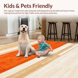 Ultra Soft Area Rug, Non Slip, Stain Resistant, Washable Area Rugs for Living Room, Bedroom, Playful Bold Color Splash Design(Beige)