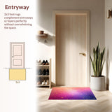 Ultra Soft Area Rug, Non Slip, Stain Resistant, Washable Area Rugs for Living Room, Bedroom, Star Glitter Ombre Bedroom Area Carpet(Pink)