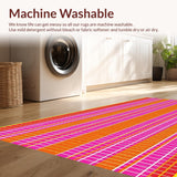 Ultra Soft Area Rug, Non Slip, Stain Resistant, Washable Area Rugs for Living Room, Bedroom, Whimsical Vintage Circular Patterns(Orange)