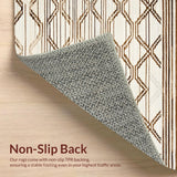 Ultra Soft Area Rug, Non Slip, Stain Resistant, Washable Area Rugs for Living Room, Bedroom, Inviting Soft Pastel Geometric Theme(Beige)