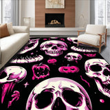 Ultra Soft Area Rug, Non Slip, Stain Resistant, Washable Area Rugs for Living Room, Bedroom, Gothic Humor Inspired Floor Art(Pink)