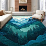 Elegant Scenic Landscape Motif(Blue)