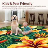 Ultra Soft Area Rug, Non Slip, Stain Resistant, Washable Area Rugs for Living Room, Bedroom, Elegant Multicolored Medallion Design(Yellow)