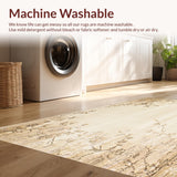 Ultra Soft Area Rug, Non Slip, Stain Resistant, Washable Area Rugs for Living Room, Bedroom, Boho Beige Runner Floral Long Entryway Mat(Beige)