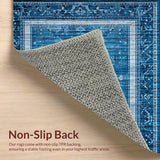 Ultra Soft Area Rug, Non Slip, Stain Resistant, Washable Area Rugs for Living Room, Bedroom, Elegant Bow Charm Rug Blue Themed Decorative Mat with Stylish Knot Design(Blue)