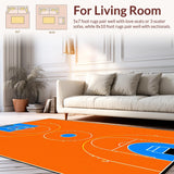 Ultra Soft Area Rug, Non Slip, Stain Resistant, Washable Area Rugs for Living Room, Bedroom, Energetic Field Layout Decor(Orange)
