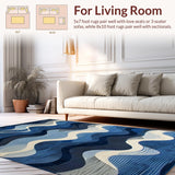 Chic Minimalist Fluid Line Composition(Blue)