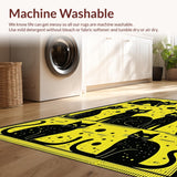 Ultra Soft Area Rug, Non Slip, Stain Resistant, Washable Area Rugs for Living Room, Bedroom, Charming Animal Motif in Black(Yellow)