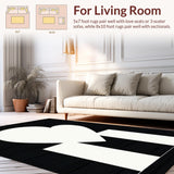 Modern Quirky Heart Patterned Mat(White)