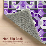 Ultra Soft Area Rug, Non Slip, Stain Resistant, Washable Area Rugs for Living Room, Bedroom, Trendy Minimalist Color Contrast(Purple)