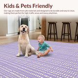 Ultra Soft Area Rug, Non Slip, Stain Resistant, Washable Area Rugs for Living Room, Bedroom, Modern Elegant Symmetrical Design(Purple)