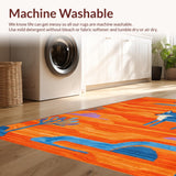 Ultra Soft Area Rug, Non Slip, Stain Resistant, Washable Area Rugs for Living Room, Bedroom, Cartoon Animal Whimsy Pattern(Orange)