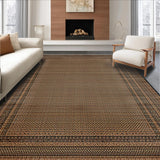 Ultra Soft Area Rug, Non Slip, Stain Resistant, Washable Area Rugs for Living Room, Bedroom, Contemporary Minimalist Patterned Mat(Brown)
