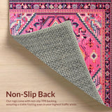 Ultra Soft Area Rug, Non Slip, Stain Resistant, Washable Area Rugs for Living Room, Bedroom, Vibrant Cowboy Theme Mat(Pink)