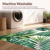 Ultra Soft Area Rug, Non Slip, Stain Resistant, Washable Area Rugs for Living Room, Bedroom, Serene Botanical Illustration Style(Green)