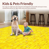 Ultra Soft Area Rug, Non Slip, Stain Resistant, Washable Area Rugs for Living Room, Bedroom, Playful Soft Shaggy Texture(Yellow)