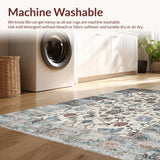 Ultra Soft Area Rug, Non Slip, Stain Resistant, Washable Area Rugs for Living Room, Bedroom, Trendy Abstract Tiled Arrangement(White)