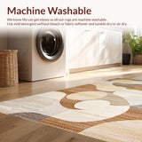 Ultra Soft Area Rug, Non Slip, Stain Resistant, Washable Area Rugs for Living Room, Bedroom, Serene Monochrome Artistic Flair(Beige)