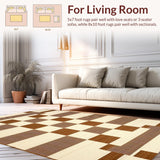 Ultra Soft Area Rug, Non Slip, Stain Resistant, Washable Area Rugs for Living Room, Bedroom, Luxurious Creamy Shag Decor(Beige)