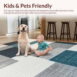 Ultra Soft Area Rug, Non Slip, Stain Resistant, Washable Area Rugs for Living Room, Bedroom, Contemporary Minimalist Bedroom Washable Area Carpet(Gray)
