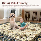 Ultra Soft Area Rug, Non Slip, Stain Resistant, Washable Area Rugs for Living Room, Bedroom, Rustic Neutral Earthy Motif(Ivory)