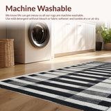 Ultra Soft Area Rug, Non Slip, Stain Resistant, Washable Area Rugs for Living Room, Bedroom, Monochrome Striped Geometric Rug, Contrast Zebra Pattern Carpet, Minimalist(Gray)