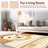 Ultra Soft Area Rug, Non Slip, Stain Resistant, Washable Area Rugs for Living Room, Bedroom, Colorful Scandinavian Animal Patterns(Beige)