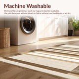 Ultra Soft Area Rug, Non Slip, Stain Resistant, Washable Area Rugs for Living Room, Bedroom, Rustic Neutral Border Motif(Beige)