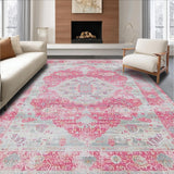 Ultra Soft Area Rug, Non Slip, Stain Resistant, Washable Area Rugs for Living Room, Bedroom, Luxurious Ombre Floral Arrangement(Pink)