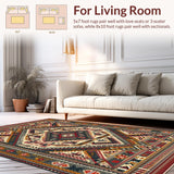Ultra Soft Area Rug, Non Slip, Stain Resistant, Washable Area Rugs for Living Room, Bedroom, Trendy Playful Striped Aesthetic(Brown)