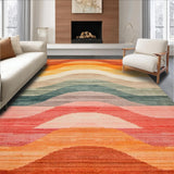 Ultra Soft Area Rug, Non Slip, Stain Resistant, Washable Area Rugs for Living Room, Bedroom, Rustic Earthy Symmetrical Patterns(Orange)