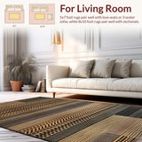 Ultra Soft Area Rug, Non Slip, Stain Resistant, Washable Area Rugs for Living Room, Bedroom, Vintage Inspired Cowhide Style Statement(Black)