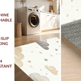 Ultra Soft Area Rug, Non Slip, Stain Resistant, Washable Area Rugs for Living Room, Bedroom, Serene Neutral Tone Creations(Beige)