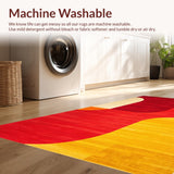 Ultra Soft Area Rug, Non Slip, Stain Resistant, Washable Area Rugs for Living Room, Bedroom, Contemporary Red and Yellow Harmony(Red)