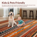 Ultra Soft Area Rug, Non Slip, Stain Resistant, Washable Area Rugs for Living Room, Bedroom, Cozy Distressed Patterned Visual Appeal(Orange)